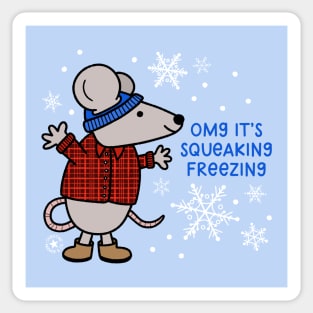 Squeaking Freezing Mouse Sticker